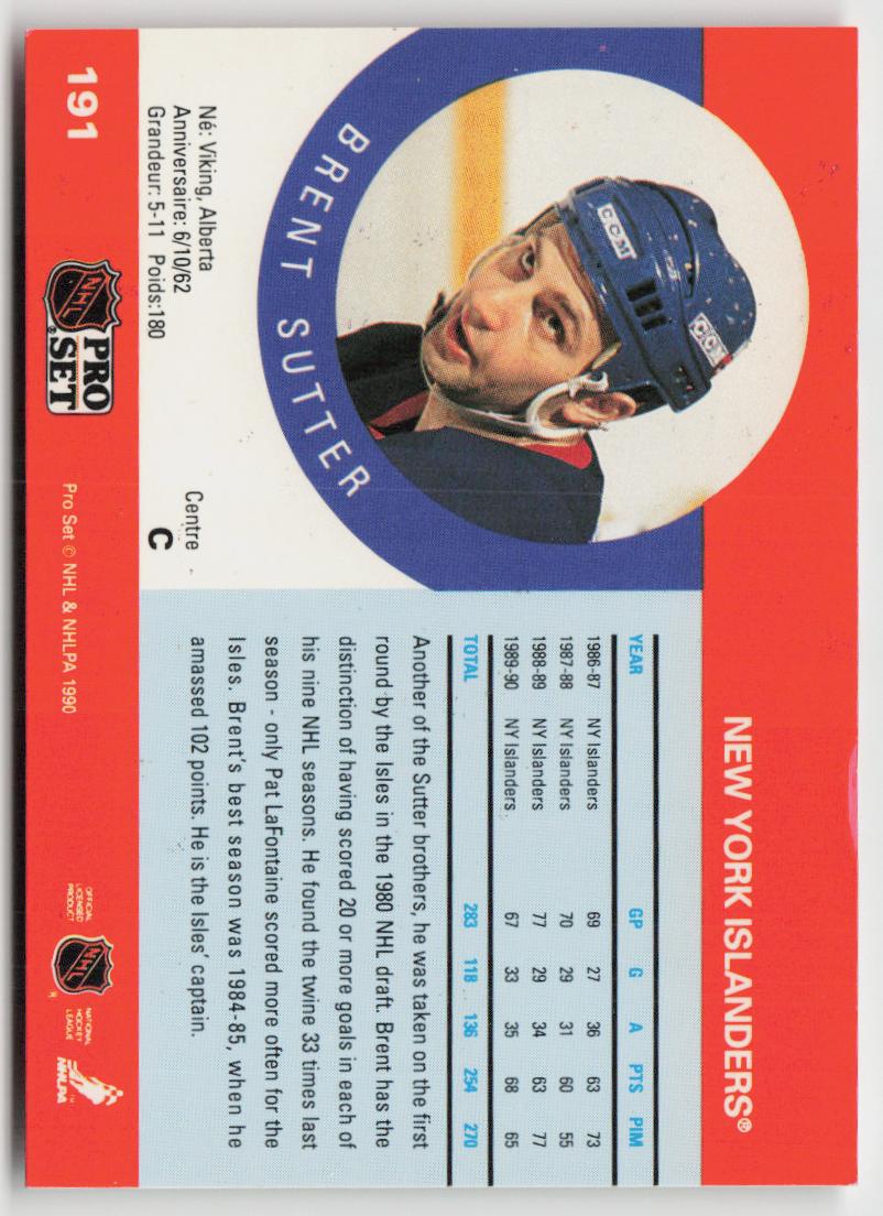 1990-91 Pro Set #191 Brent Sutter