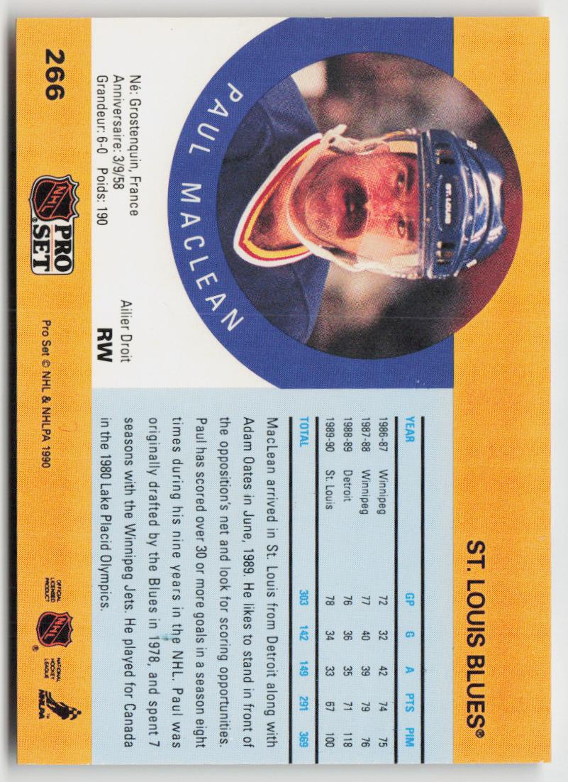 1990-91 Pro Set #266 Paul MacLean