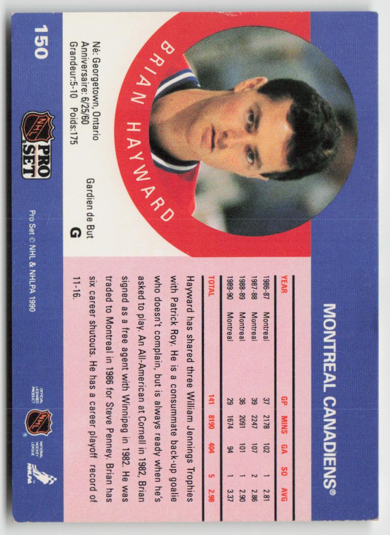 1990-91 Pro Set #150 Brian Hayward