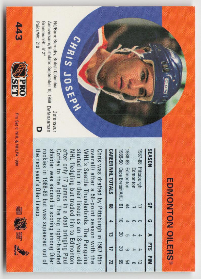 1990-91 Pro Set #443 Chris Joseph