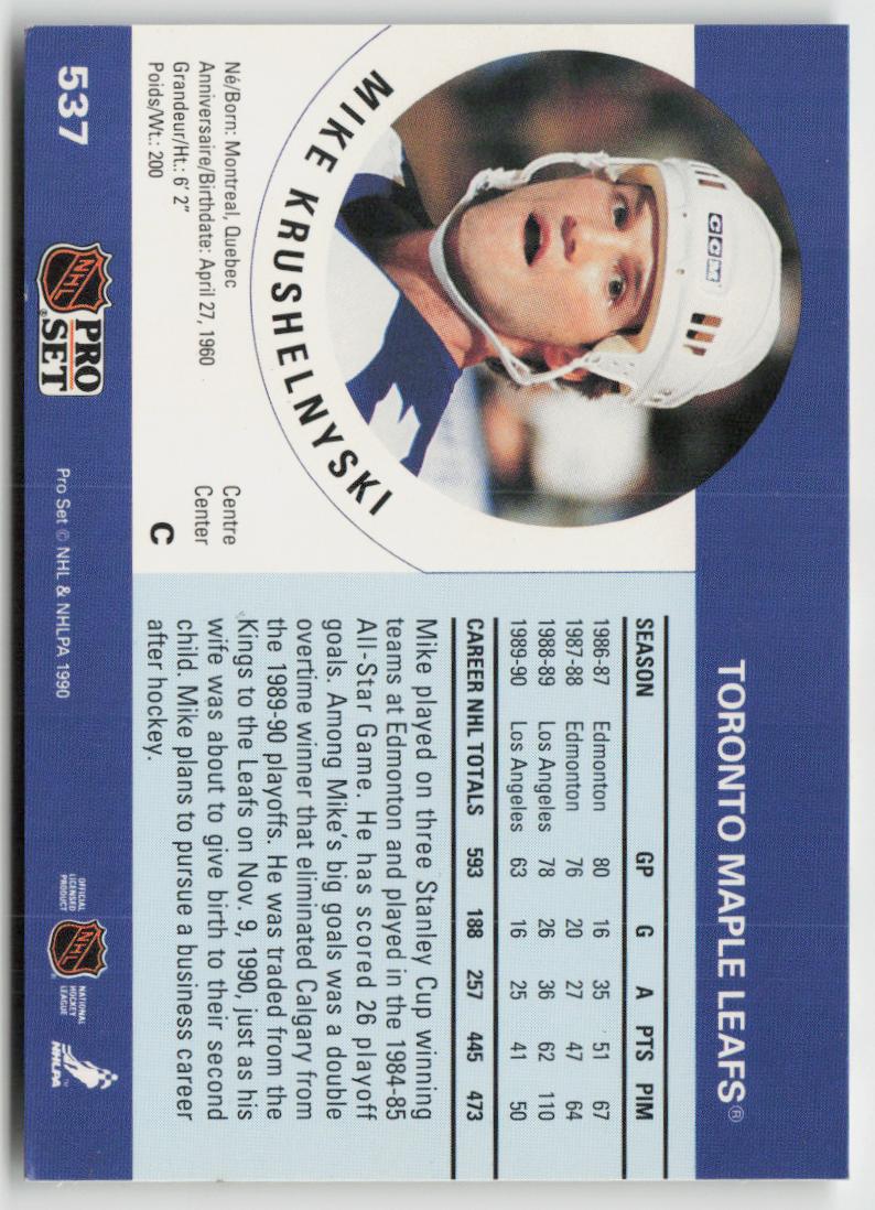 1990-91 Pro Set #537 Mike Krushelnyski