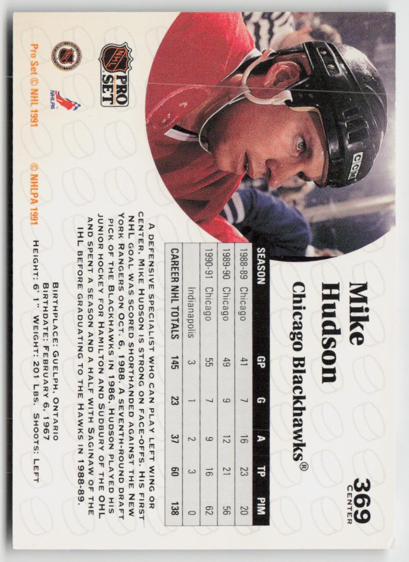 1991-92 Pro Set #369 Mike Hudson