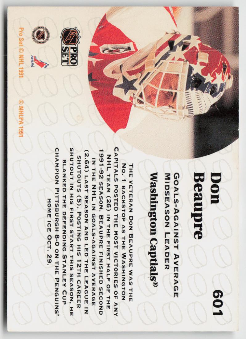 1991-92 Pro Set #601 Don Beaupre