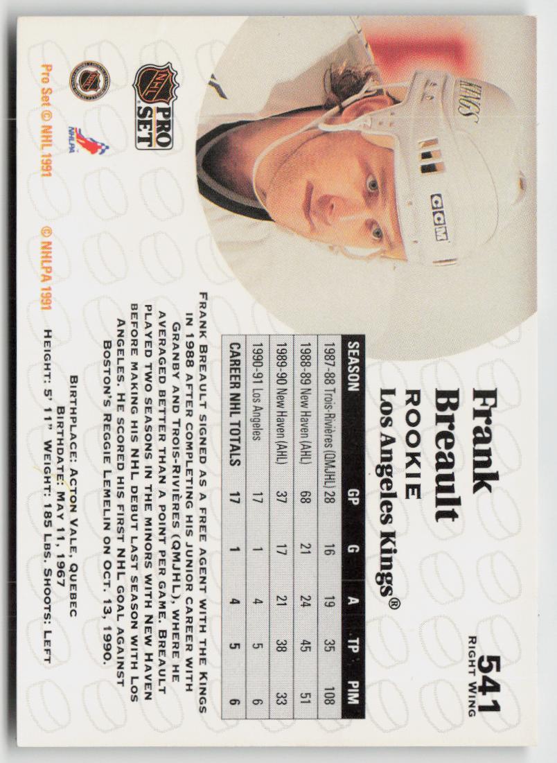 1991-92 Pro Set #541 Frank Breault