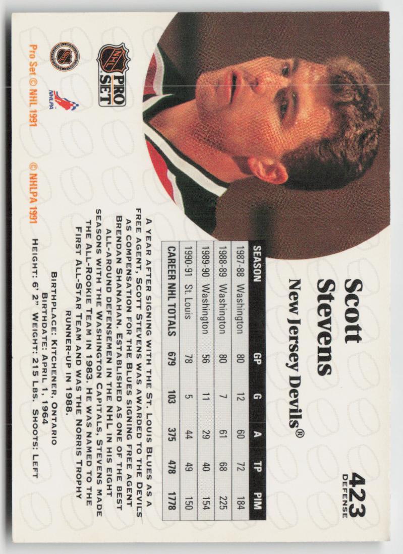 1991-92 Pro Set #423 Scott Stevens