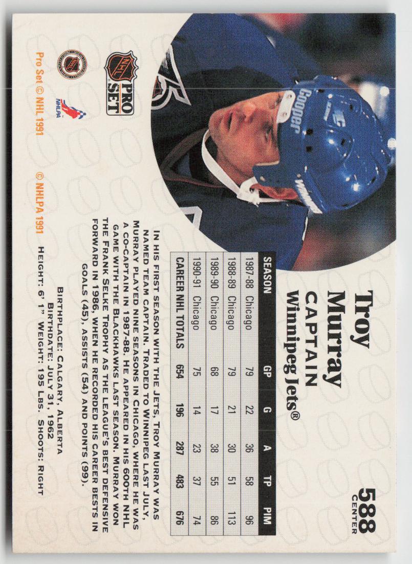 1991-92 Pro Set #588 Troy Murray