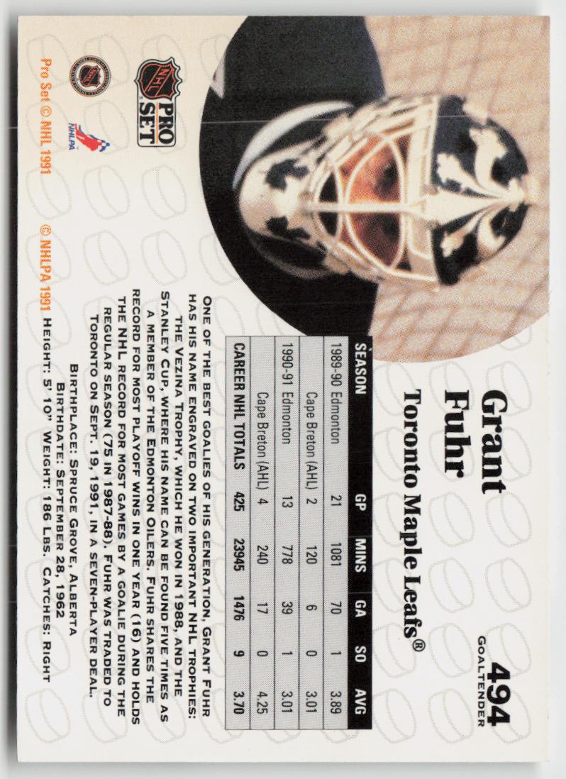 1991-92 Pro Set #494 Grant Fuhr