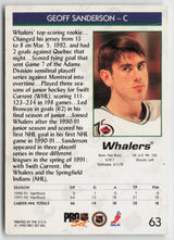 1992-93 Pro Set #63 Geoff Sanderson