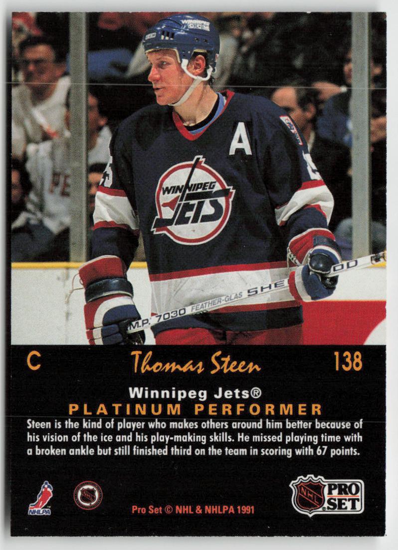 1991-92 Pro Set Platinum #138 Thomas Steen
