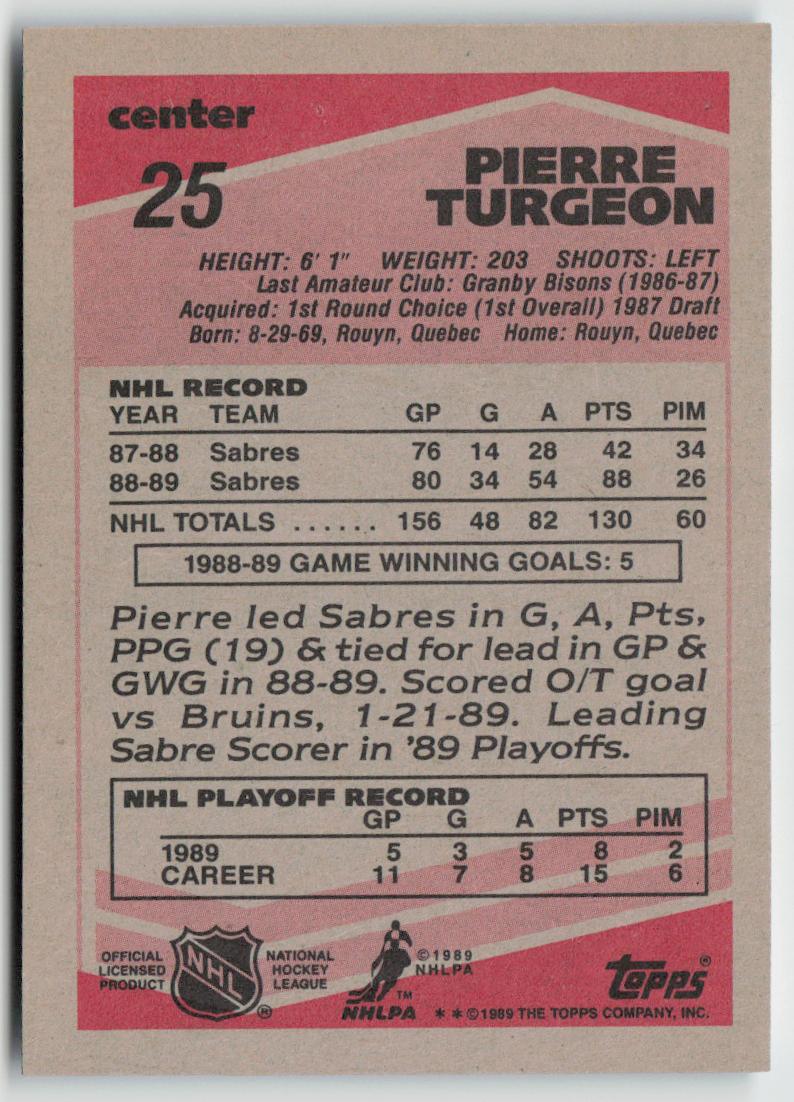 1989-90 Topps #25 Pierre Turgeon
