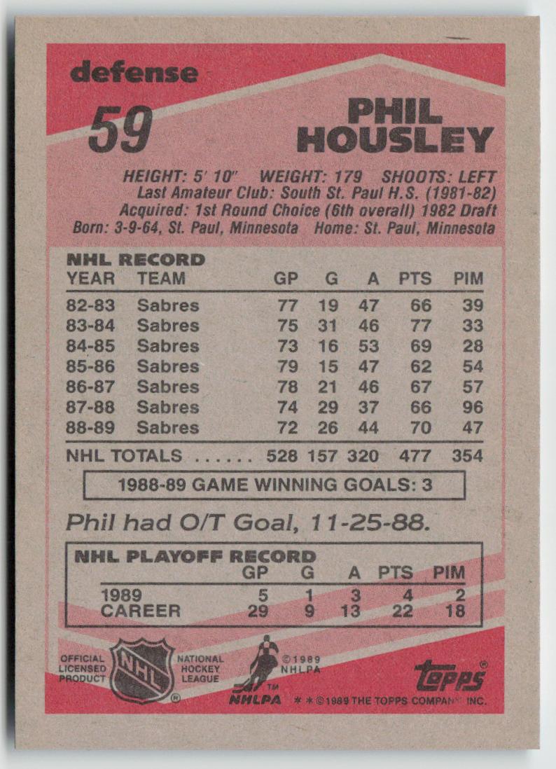 1989-90 Topps #59 Phil Housley
