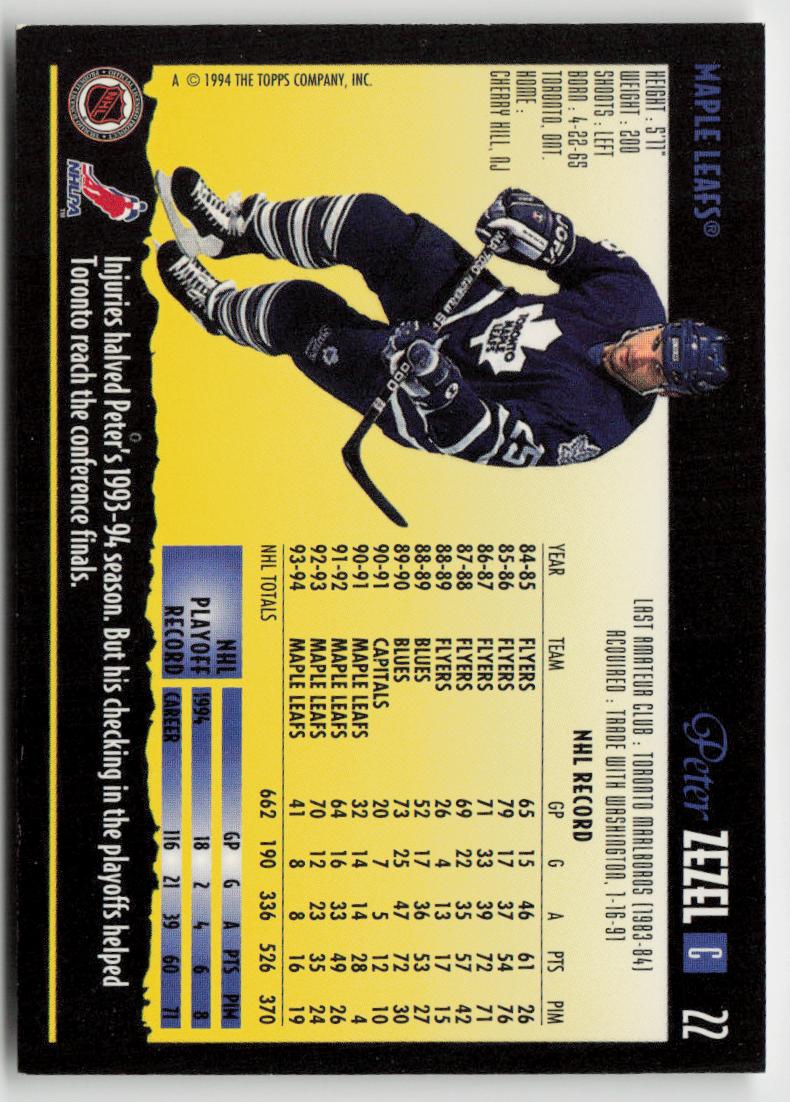 1994-95 Topps Premier #22 Peter Zezel