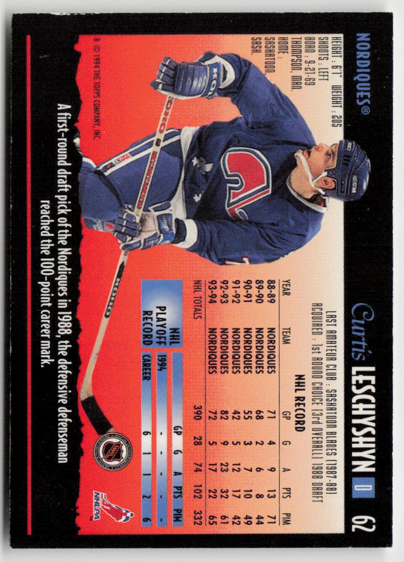 1994-95 Topps Premier #62 Curtis Leschyshyn