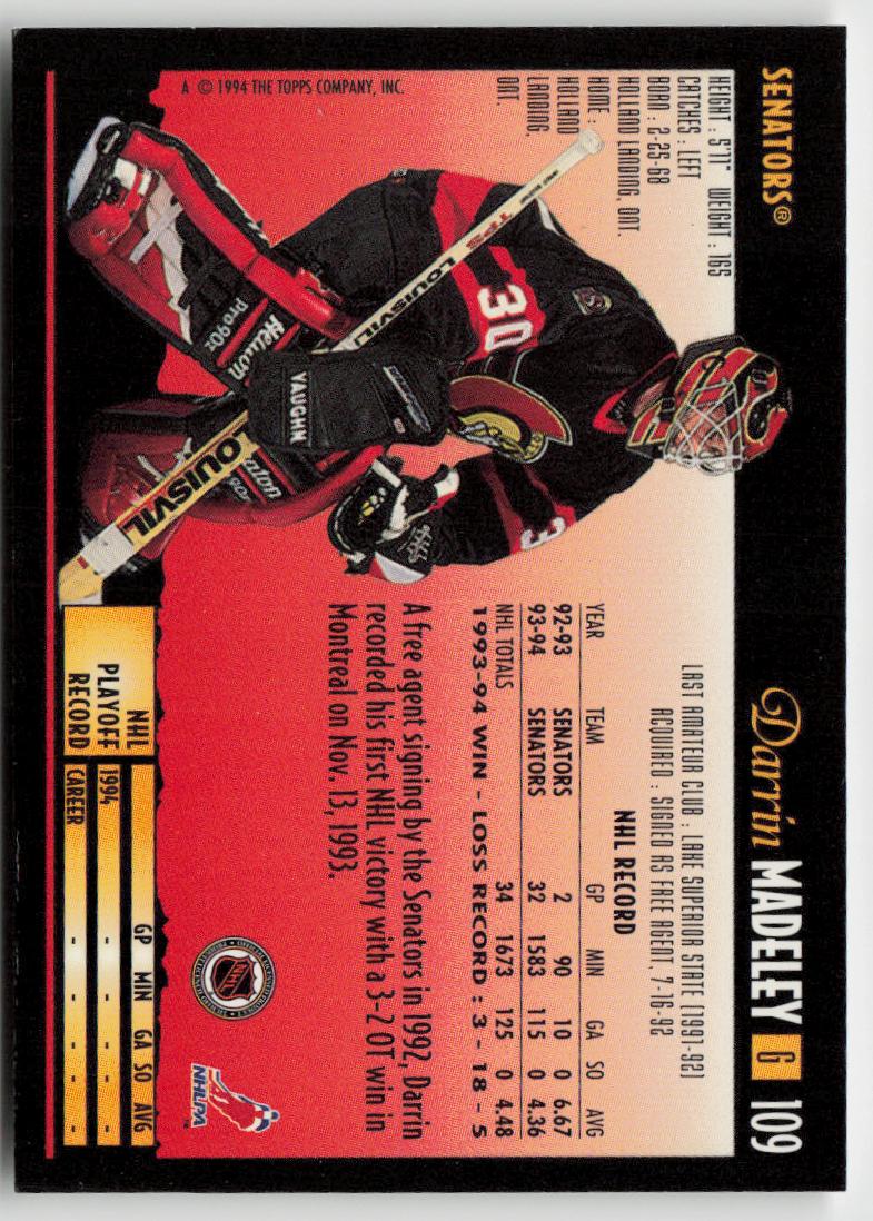 1994-95 Topps Premier #109 Darrin Madeley