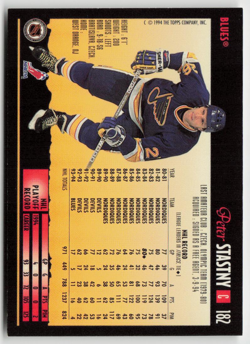 1994-95 Topps Premier #182 Peter Stastny