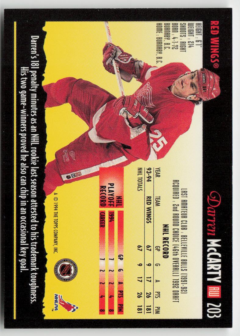 1994-95 Topps Premier #203 Darren McCarty