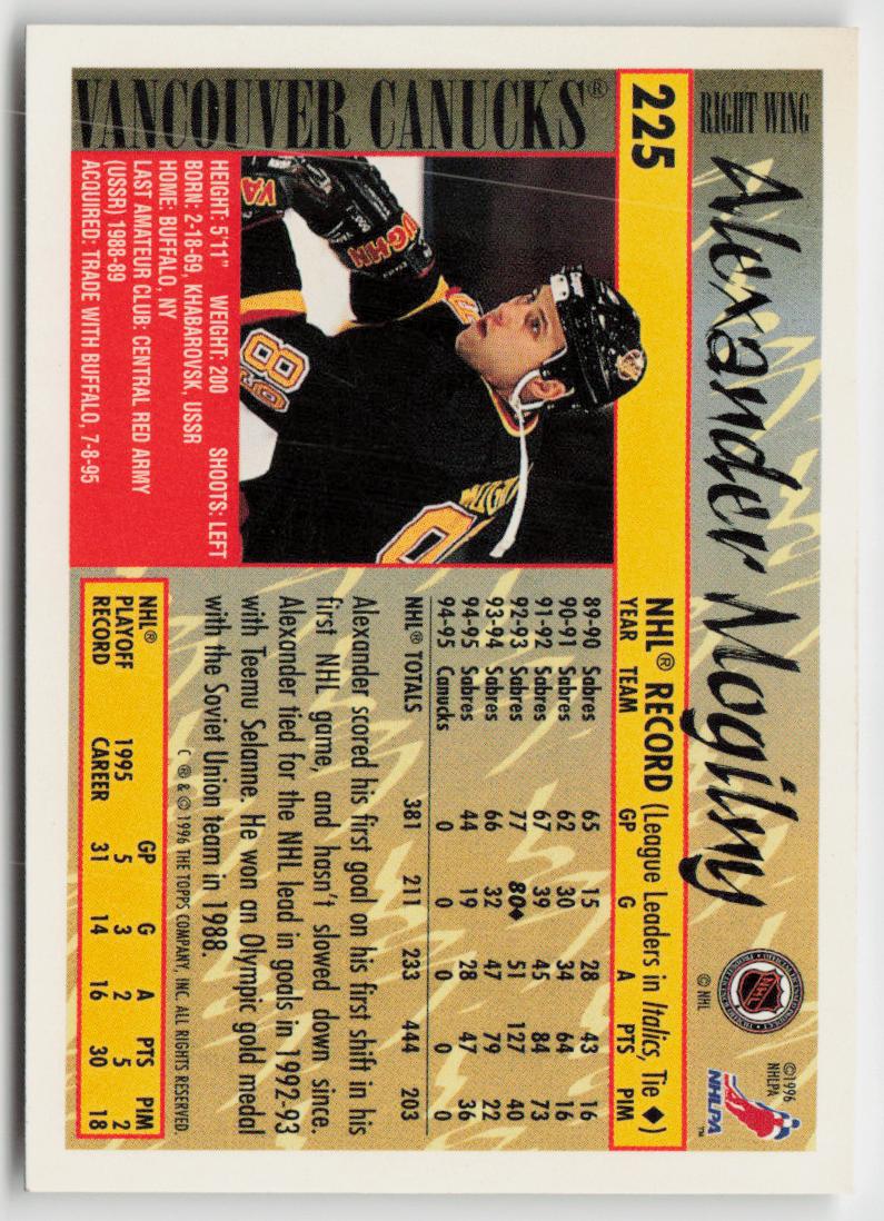 1995-96 Topps #225 Alexander Mogilny