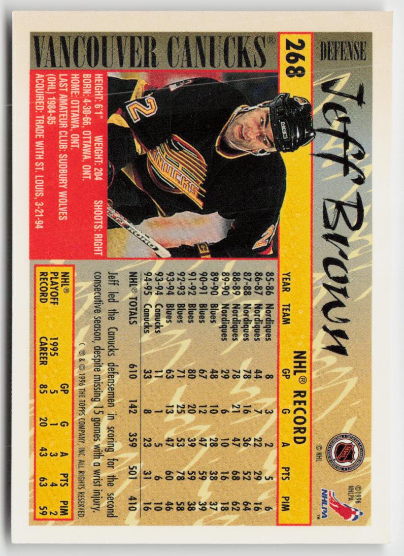 1995-96 Topps #268 Jeff Brown