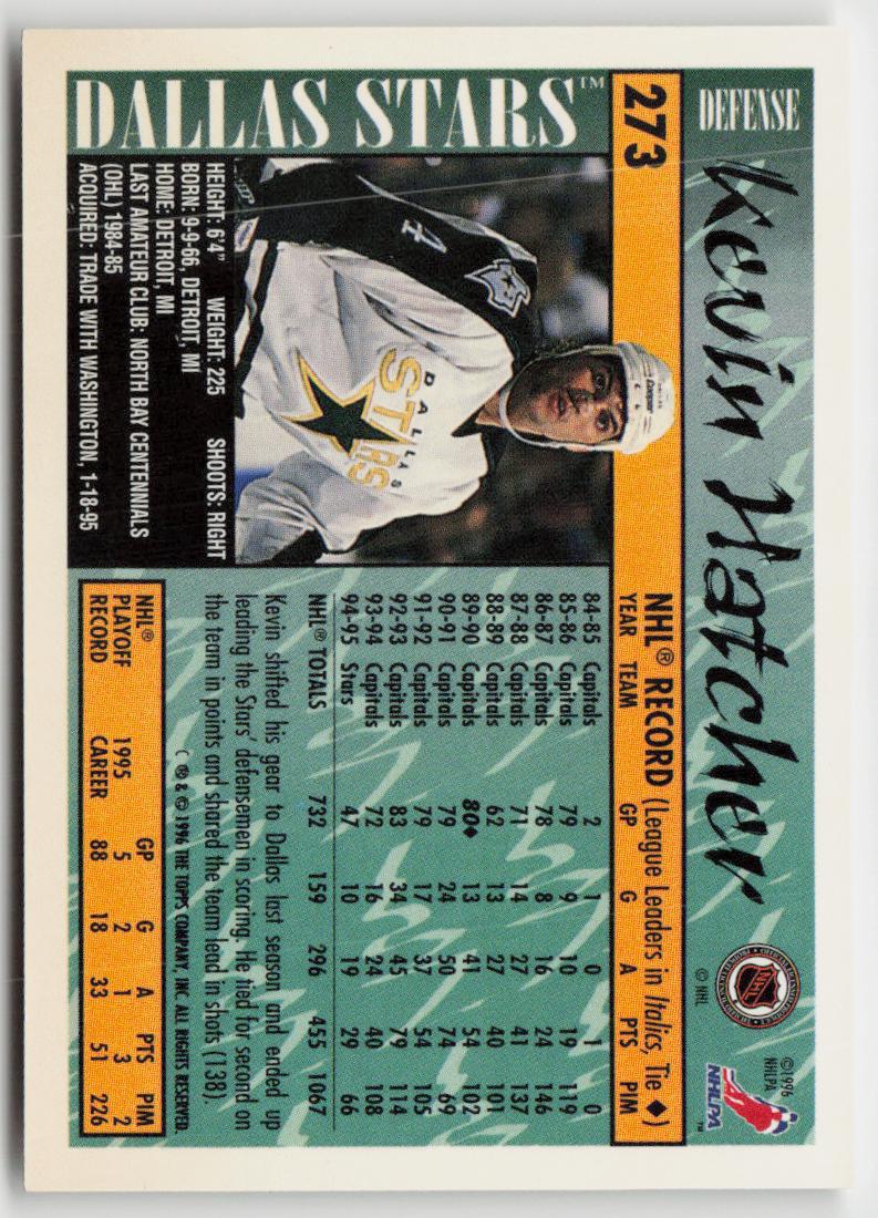 1995-96 Topps #273 Kevin Hatcher