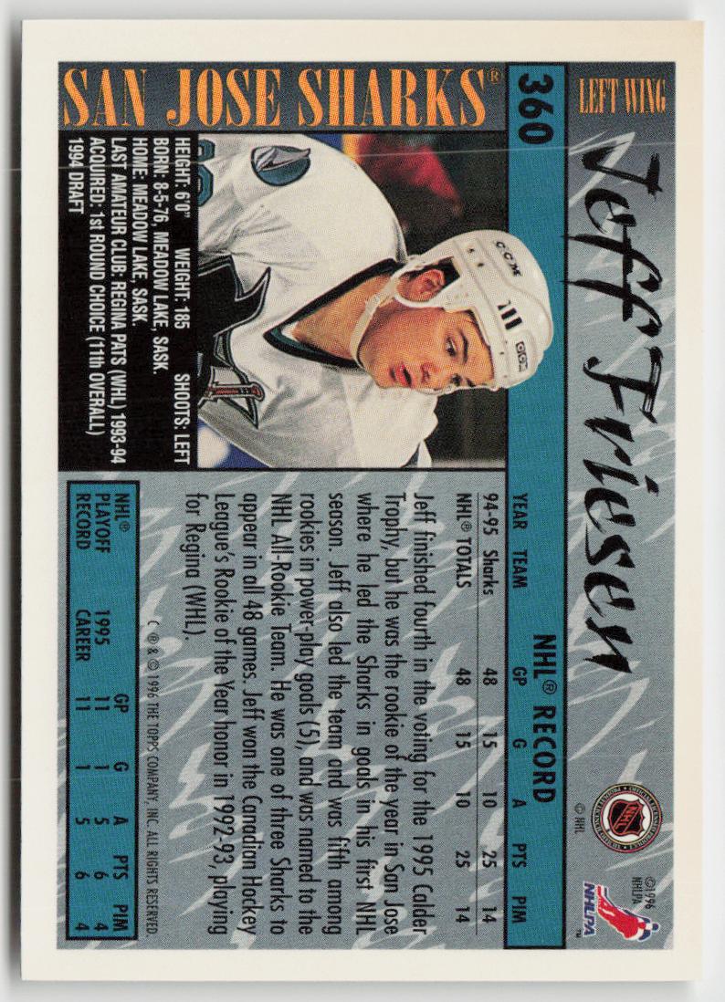 1995-96 Topps #360 Jeff Friesen