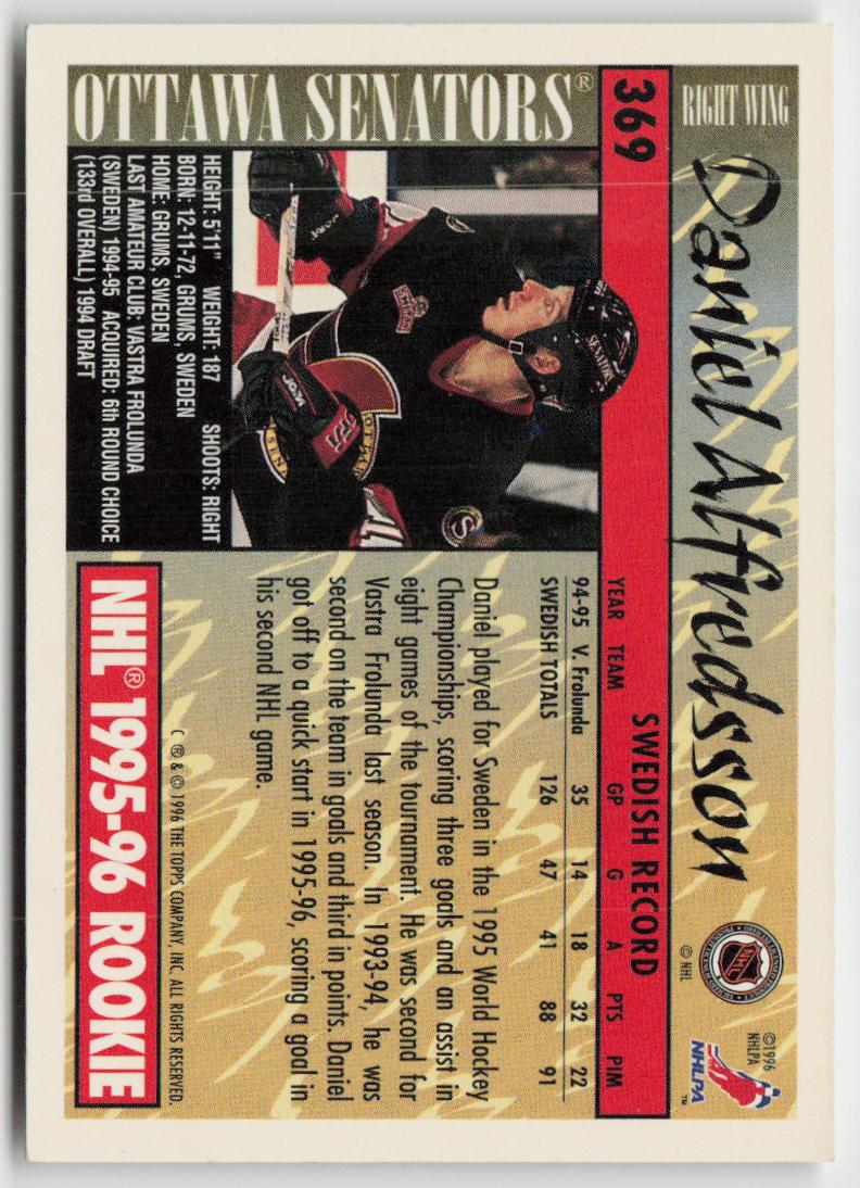 1995-96 Topps #369 Daniel Alfredsson