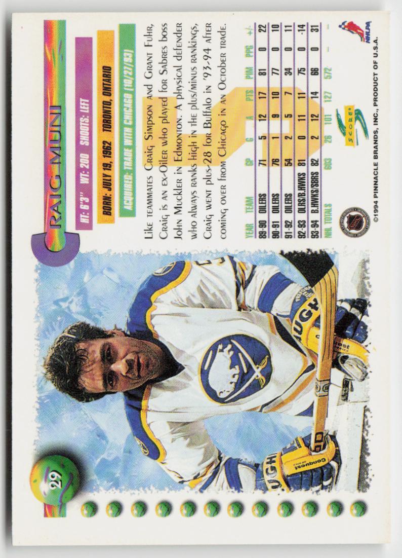1994-95 Score #29 Craig Muni