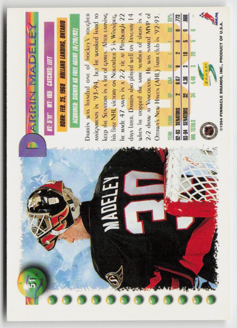 1994-95 Score #51 Darrin Madeley