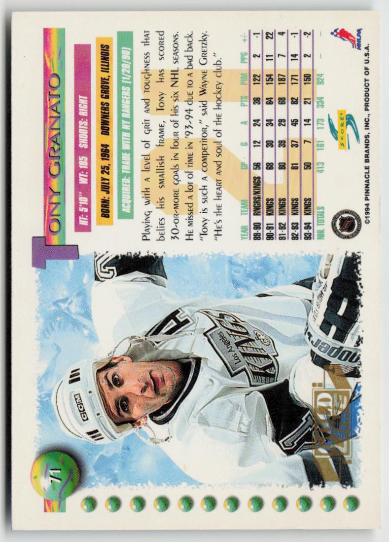 1994-95 Score #71 Tony Granato Gold Line