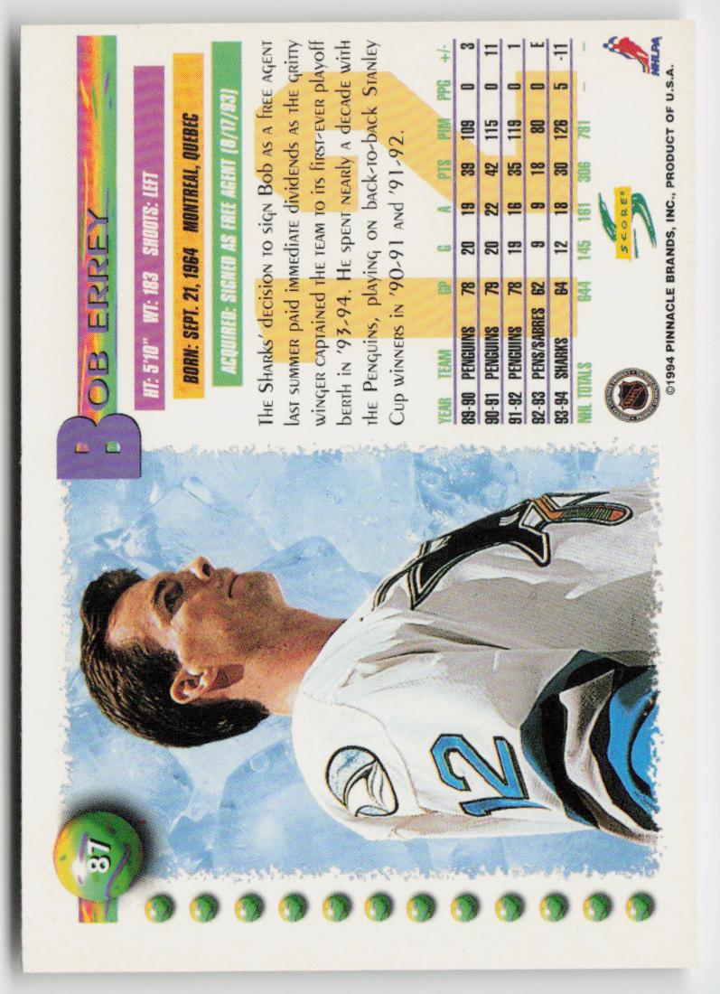 1994-95 Score #87 Bob Errey