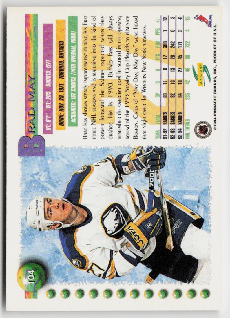 1994-95 Score #104 Brad May
