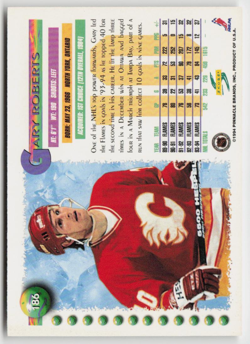 1994-95 Score #186 Gary Roberts