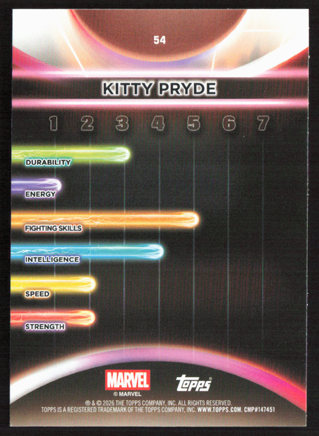 2026 Topps Neon Marvel - 54 Kitty Pryde Gold Sparkle 35/50
