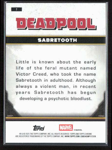 7 Sabretooth - Base - Comic Accurate
