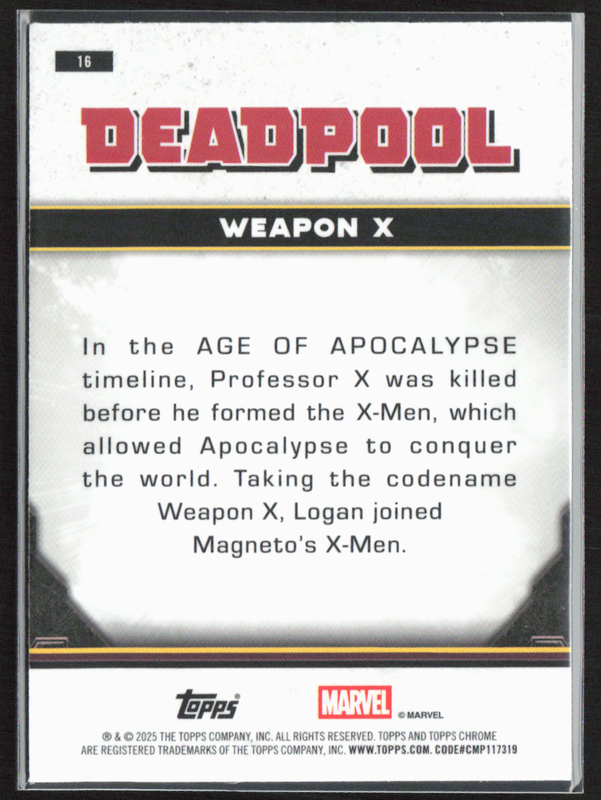 16 Weapon X - Base - Comic Accurate Prism Refractor