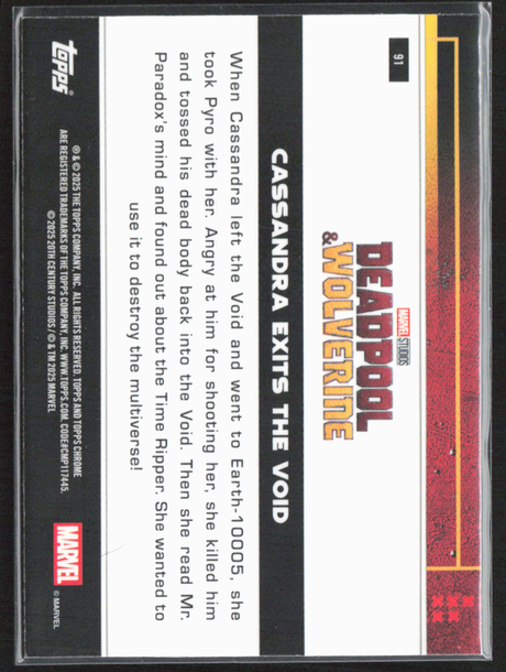 91 Cassandra Exits The Void - Base - Multiverse And More Prism Refractor