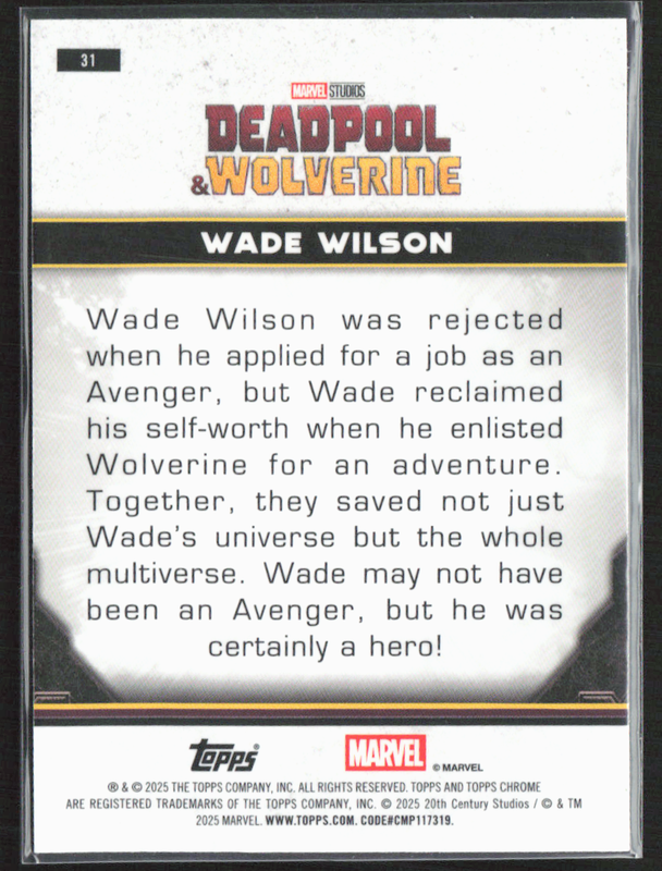31 Wade Wilson - Base - Characters Green Refractor  88/99