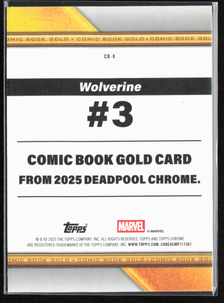 CB-8 Wolverine - Comic Book Gold Refractor