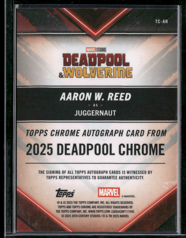 TC-AR Aaron W. Reed (Juggernaut) - Chrome Autographs Dogpool Refractor 72/75