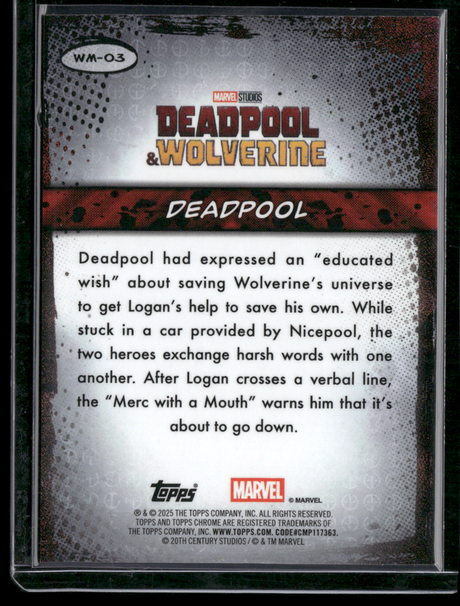 WM-03 Deadpool - Well You Got Nothing To Say Mouth Orange Shimmer 13/25
