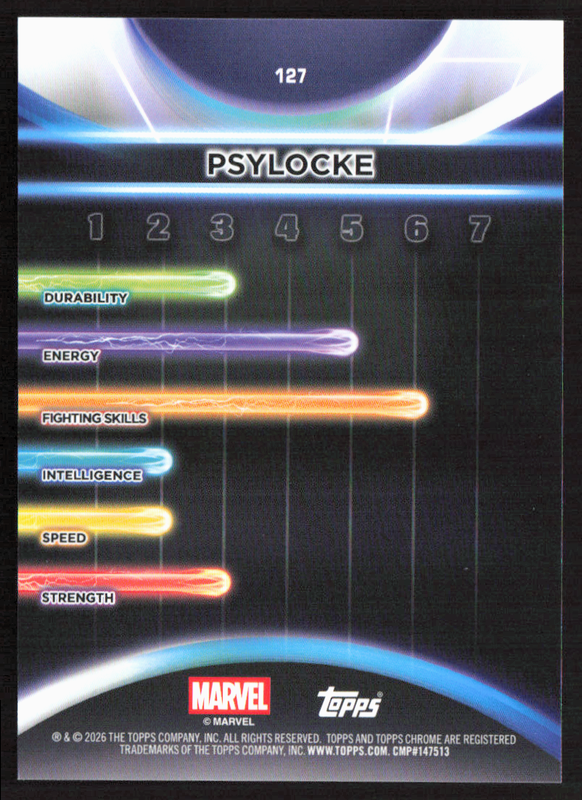 2026 Topps Neon Marvel - 127 Psylocke Chrome