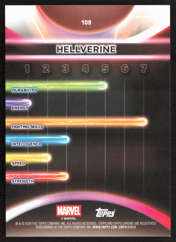 2026 Topps Neon Marvel - 109 Hellverine Neon Purple Refractor 56/75