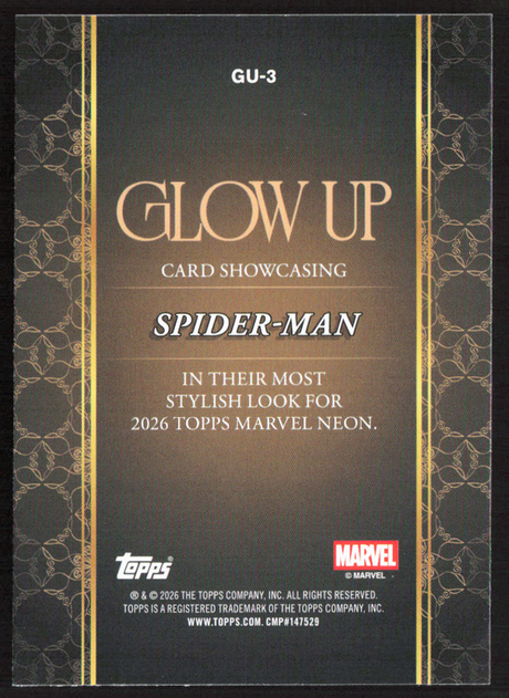 2026 Topps Neon Marvel - GU-3 Spider-Man Glow Up