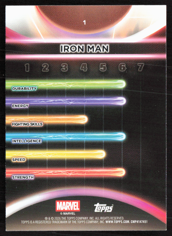 2026 Topps Neon Marvel - 1 Iron Man Rainbow